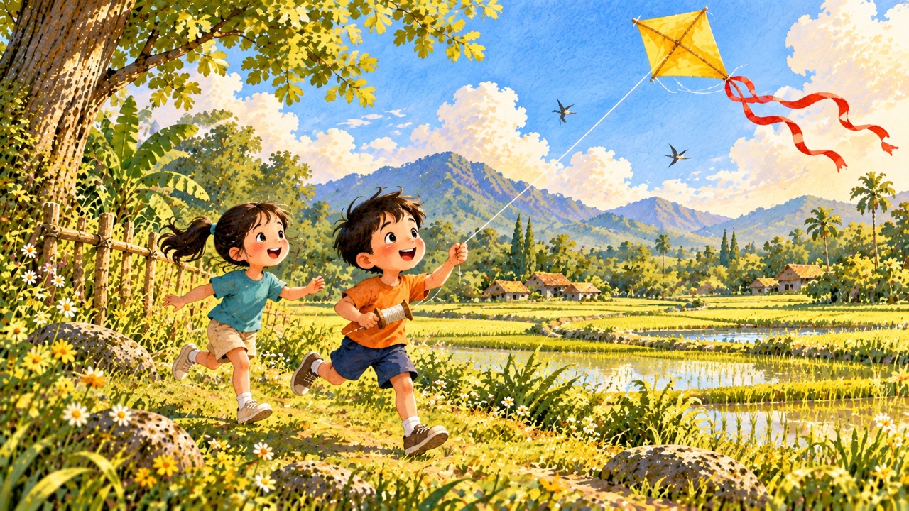 Tranh bìa truyện Cánh diều của bé An