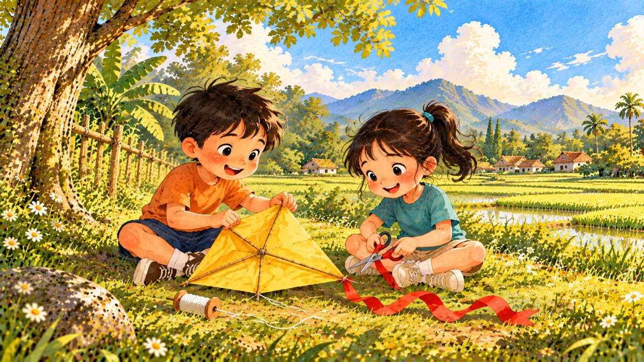 Tranh trang 4: Hai bạn ngồi xuống, lần lượt nói ý mình