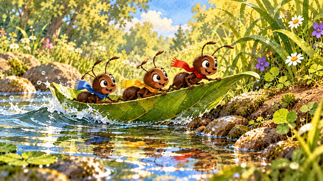 Tranh trang 5: Một gợn sóng làm lá nghiêng