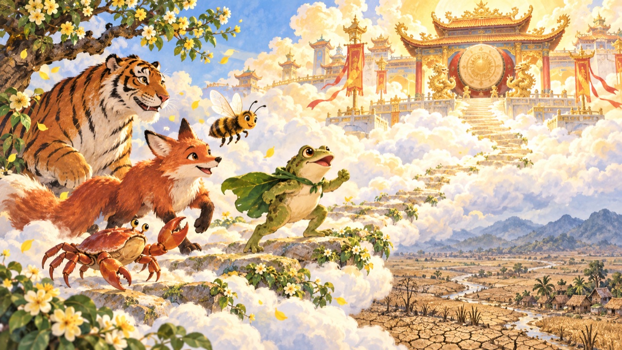 Tranh bìa truyện Cóc kiện Trời