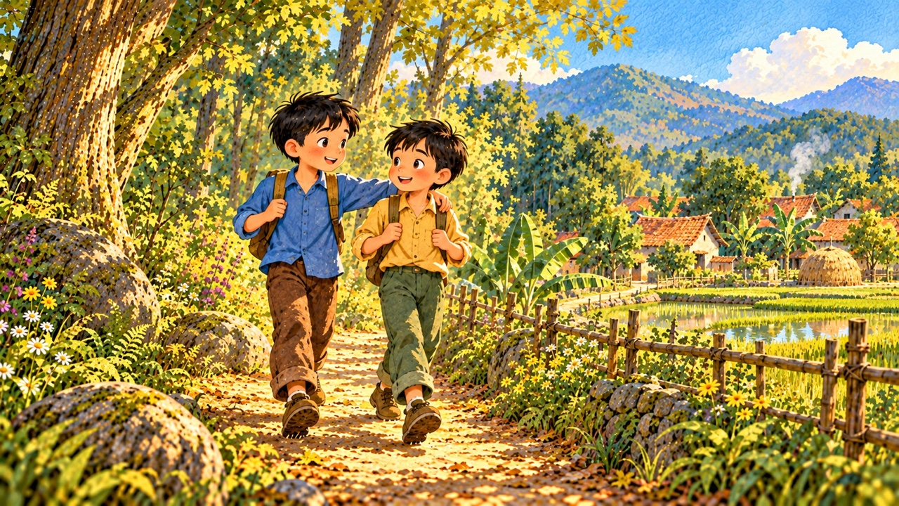 Tranh trang 6: Minh xin lỗi An