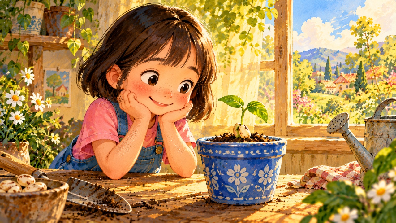 Tranh bìa truyện Hạt mầm của Mây