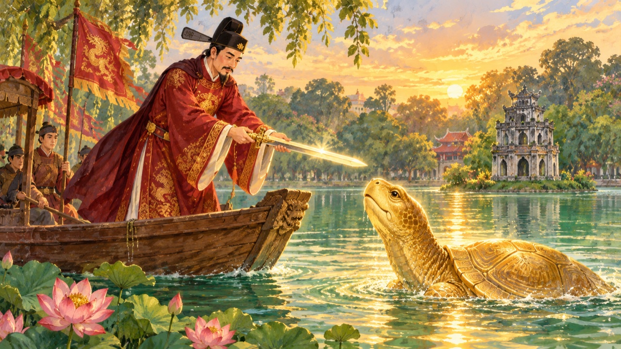 Tranh bìa truyện Sự tích Hồ Gươm