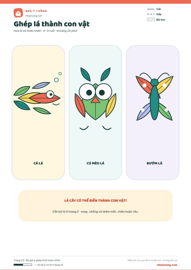 Ghép lá thành con vật